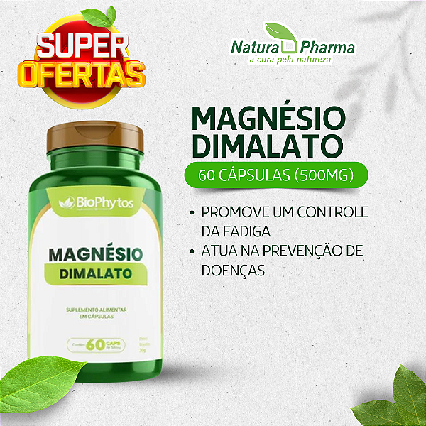 MAGNÉSIO DIMALATO - 60 CÁPSULAS (500 mg)