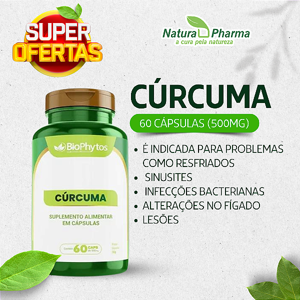 CÚRCUMA - 60 CÁPSULAS (500 mg) - BIOPHYTOS