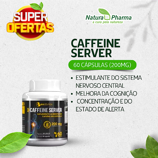 CAFFEINE SERVER  - 60 CAPSULAS (200mg) - BIOCÊUTICA