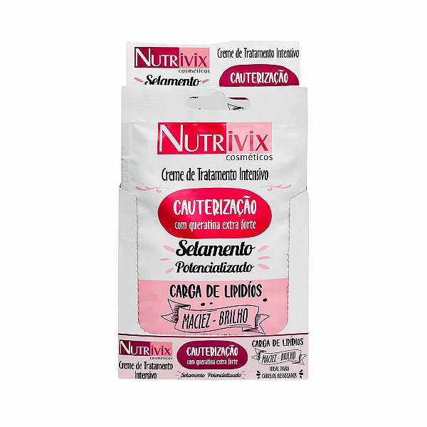 SACHÊ NUTRIVIX CAUTERIZAÇÃO COM QUERATINA EXTRA FORTE 50G - CAIXA COM 12 UNIDADES
