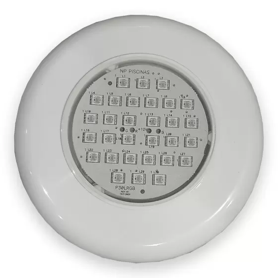 Refletor LED Piscina ABS Branco 140MM Mono Azul Rosca 1/2´´