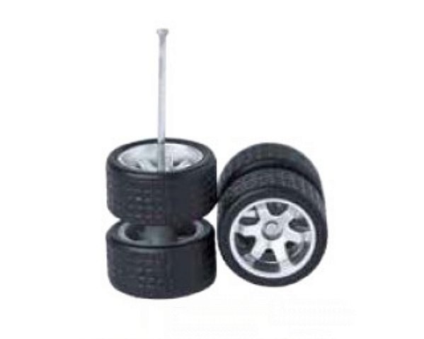 Rodas com pneus de borracha para customização de miniaturas 1:64