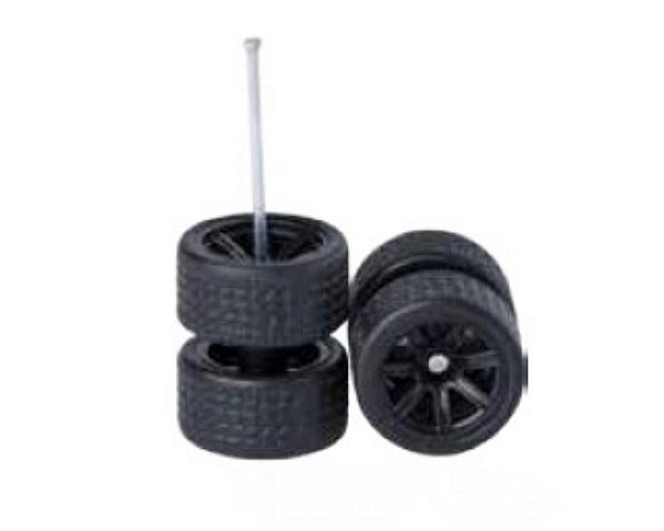 Rodas com pneus de borracha para customização de miniaturas 1:64
