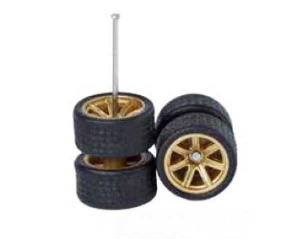 Rodas com pneus de borracha para customização de miniaturas 1:64
