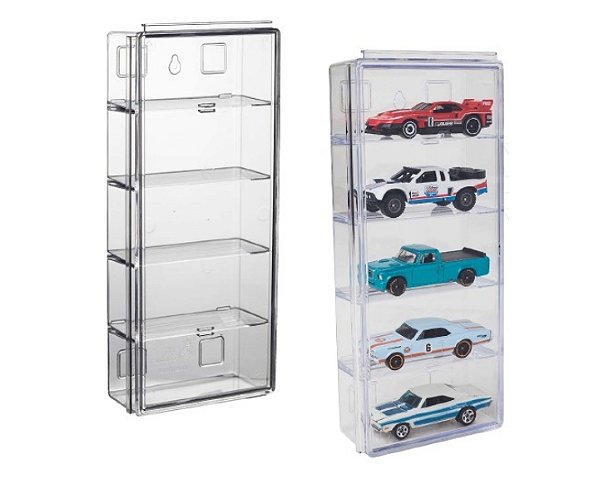Expositor modular com divisórias 05 nichos para miniaturas 1:64 - Com base