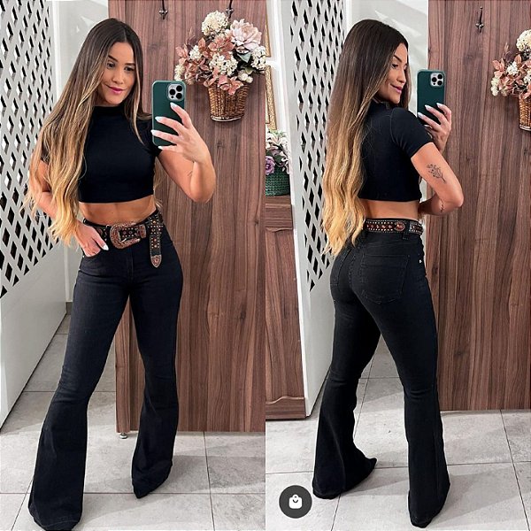 Calça Jeans Flare Black