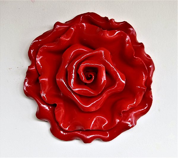 Rosa de cerâmica - com pintura - 30cm