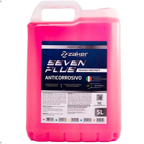 Aditivo Radiador Rosa Pronto Uso 5LT ZAKER SEVEN PLUS - ZK-150