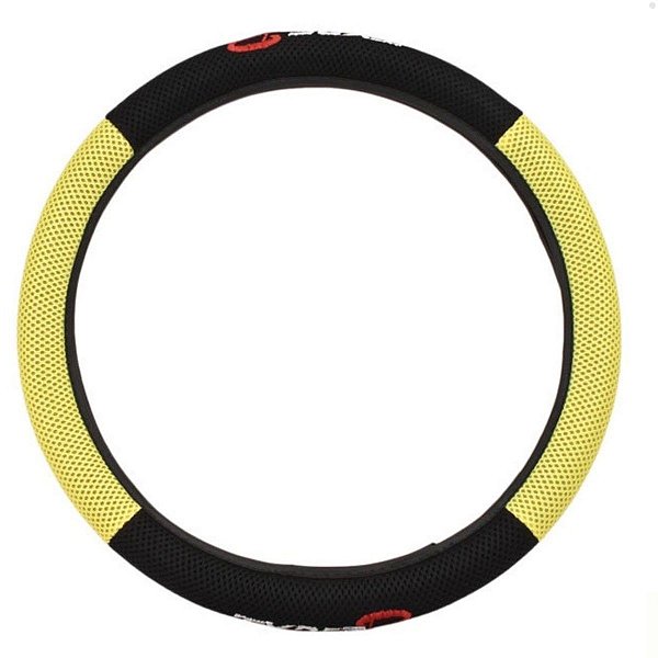 Capa De Volante Preto/Amarelo Tecido 38CM TYPE 3766