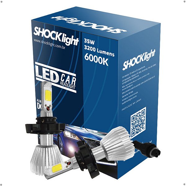 Kit Lâmpada Super Led H16 2D SCHOKLIGHT  - SLL10016