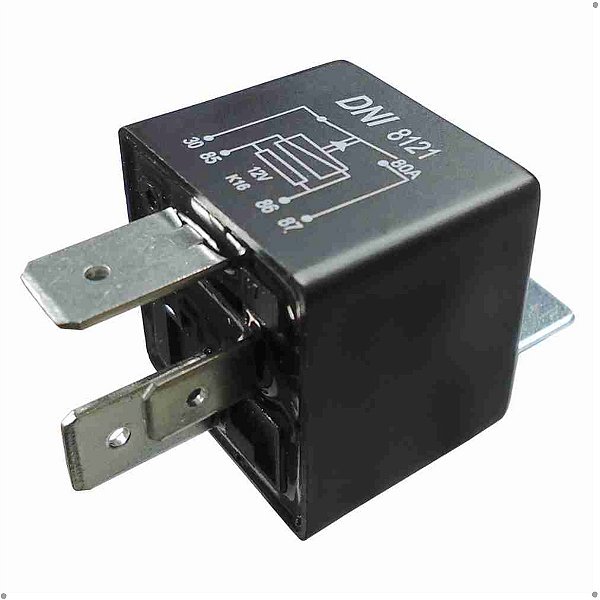 Relé Auxiliar C/Resitor 12V 80A DNI - DNI-8121