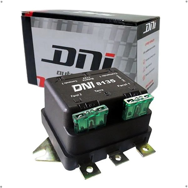 Relé Duplo Farol 12V C/ Fusível Externo DNI - DNI-8135