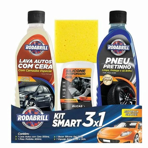 Kit Limpeza P/Carro (4 Peças) Rodabrill