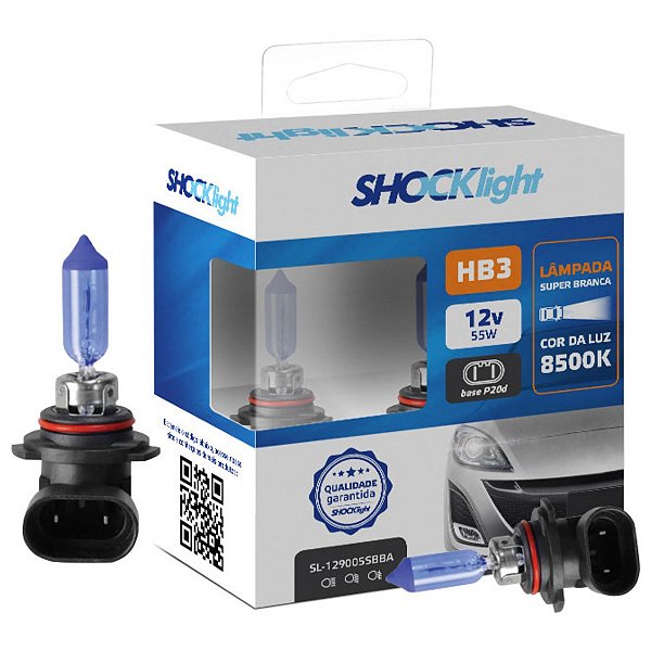 Lâmpada HB3 12V 55W Super Branca SHOCKLIGHT - SL129005SBBA