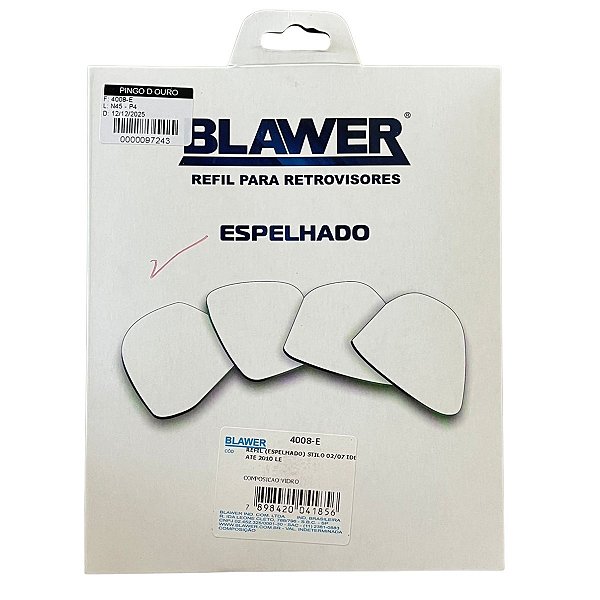 Espelho Lado Esquerdo (Refil) BLAWER - 4008-E