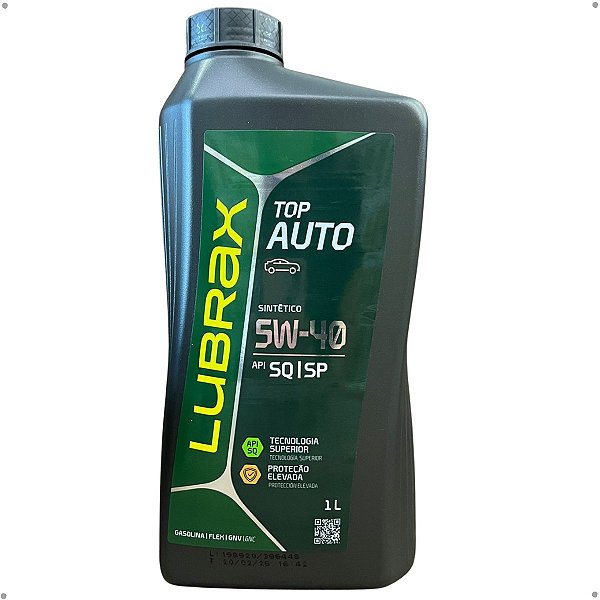 Óleo 5W40 SQ / SP (Sintético) LUBRAX