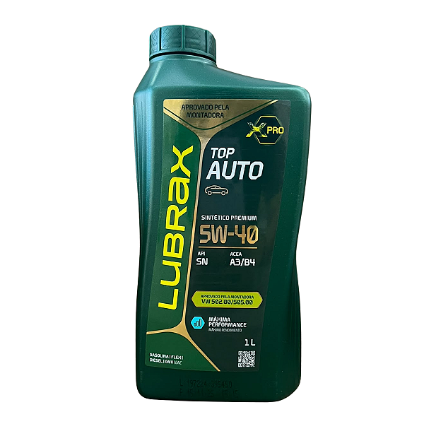 Óleo 5W40 SN A3/B4 Sintético - Lubrax