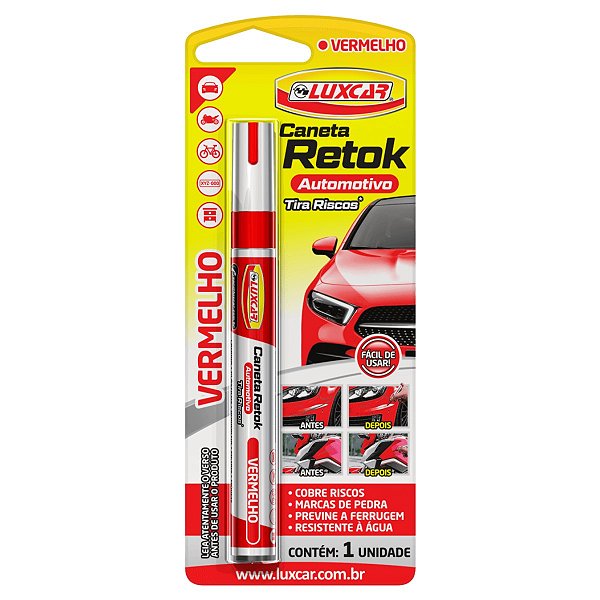 Caneta Retok Automotivo Vermelha - Luxcar