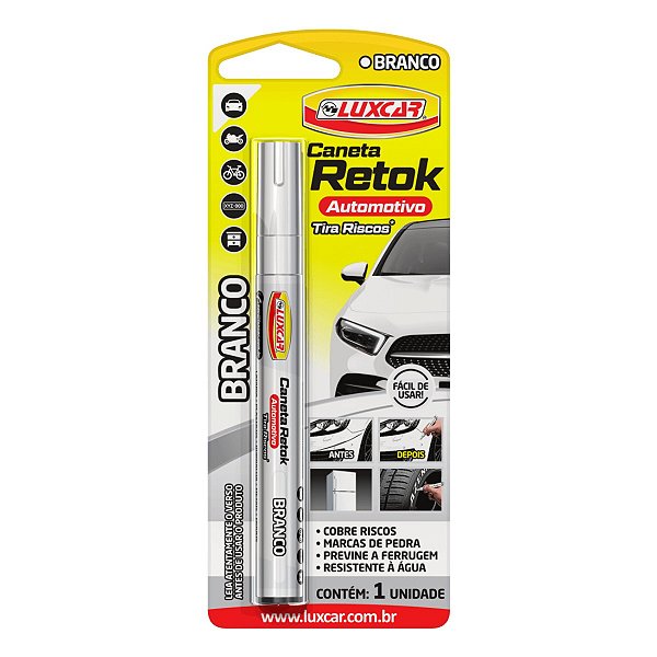 Caneta Retok Automotivo Branca - Luxcar