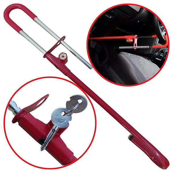 Trava Anti-Furto Volante/Pedal Com Algema Tetra - TRA0002