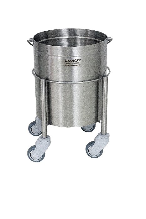 BALDE COM RODAS EM AÇO INOX