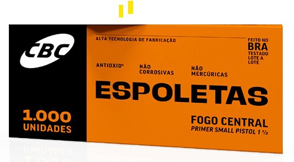Espoleta CBC Nº 1½ Small Pistol - Caixa com 1.000 Unidades