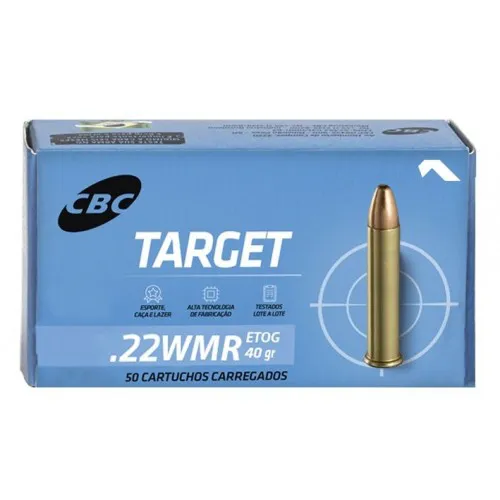 Munição CBC .22 WMR Magnum ETOG 40gr – Caixa 50 Unidades