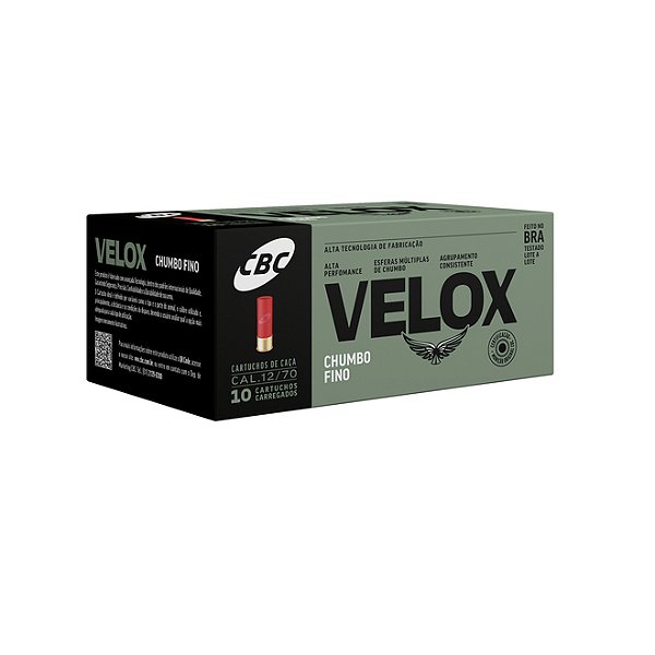 Cartucho CBC 12/70 CH-3T Super Velox – Caixa 10 UN