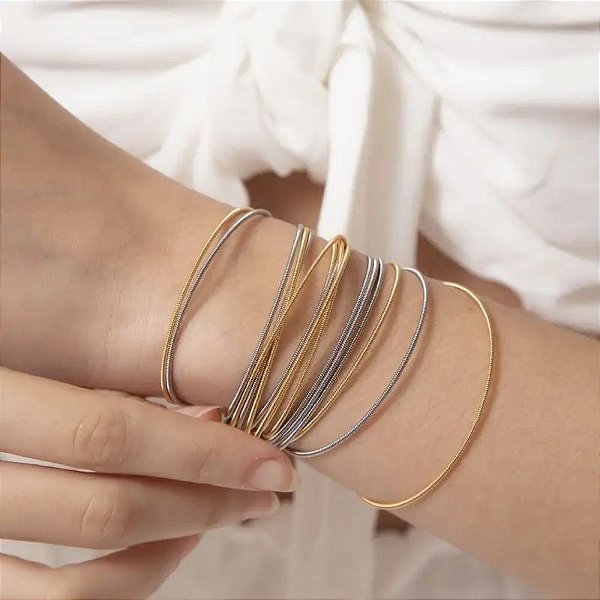 PULSEIRA MOLA 6 FIOS DOURADO/PRATEADO