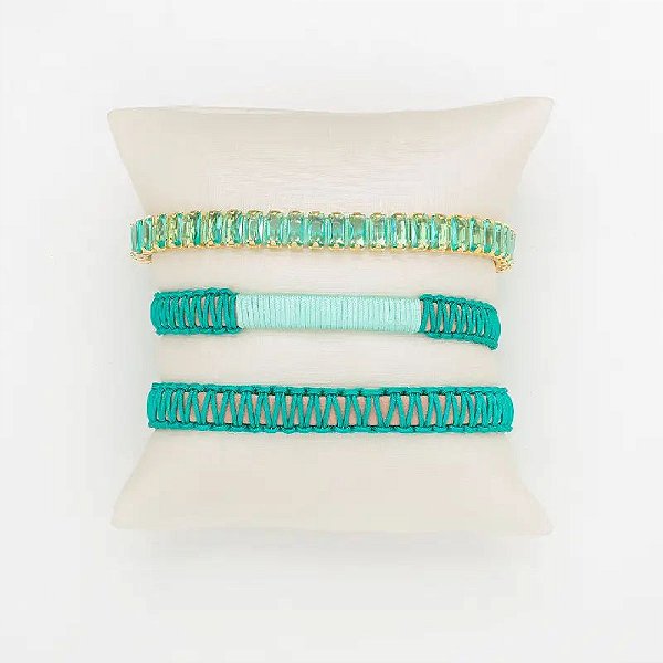 PULSEIRA ELOS ZIRCÔNIA AGUA MARINHA