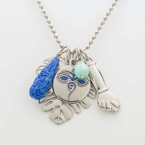 MINI PENCA PRATEADA LIBÉLULA AZUL