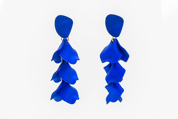 BRINCO PÉTALAS LONGO AZUL ESCURO