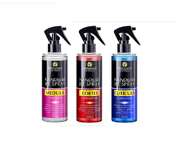 Tratamento Capilar Nano Gold Jet Spray 200ml Natureza Cosmeticos