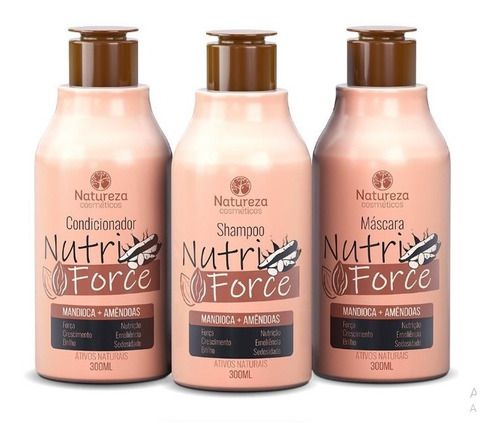 Kit Mandioca Natureza Cosméticos nutri force 3x300