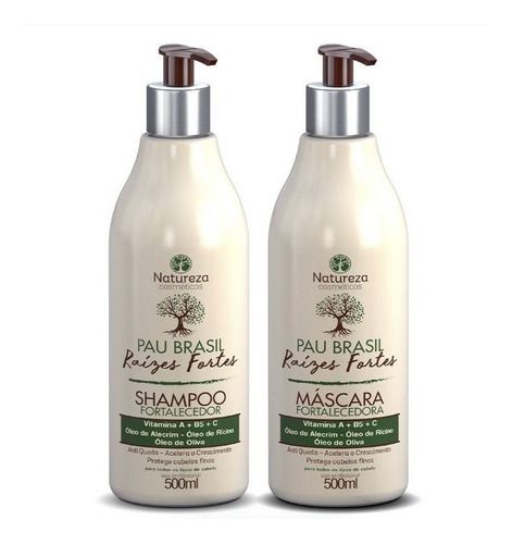 Kit Pau Brasil Raizes Fortes Natureza Cosméticos 2x500ml