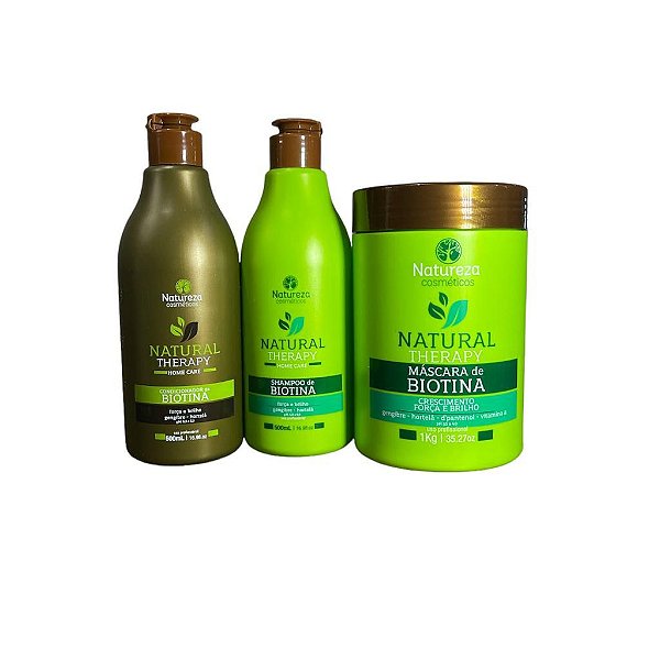 NATUREZA COSMÉTICOS KIT ORGÂNICO DE BIOTINA SHAMPOO/COND/MÁSCARA