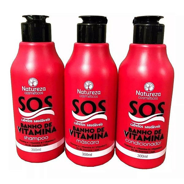 Kit Manutenção Sos Vitamina Natureza Cosméticos 3x300ml