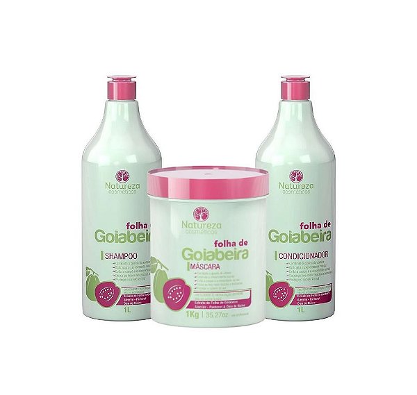 Kit Folha De Goiabeira Natureza Cosmeticos 3x1000ml