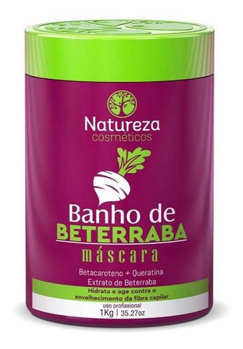 Mascara Hidratação Banho De Beterraba Natureza Cosméticos