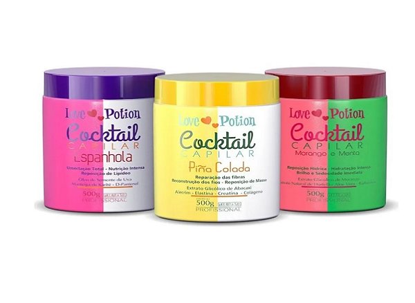 Cronograma Capilar Cocktail Love Potion 3 Máscaras De 500g