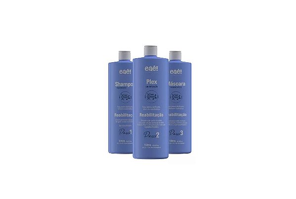 Kit Reabilitação Cauterização Capilar Eaê Cosmeticos 3x1000ml