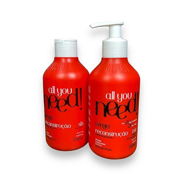 Kit Reconstrução Cereja Mirai/eae Cosmeticos 2x250ml