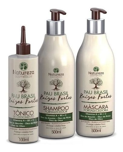 Kit Pau Brasil Raizes Fortes Natureza Cosméticos 3 itens