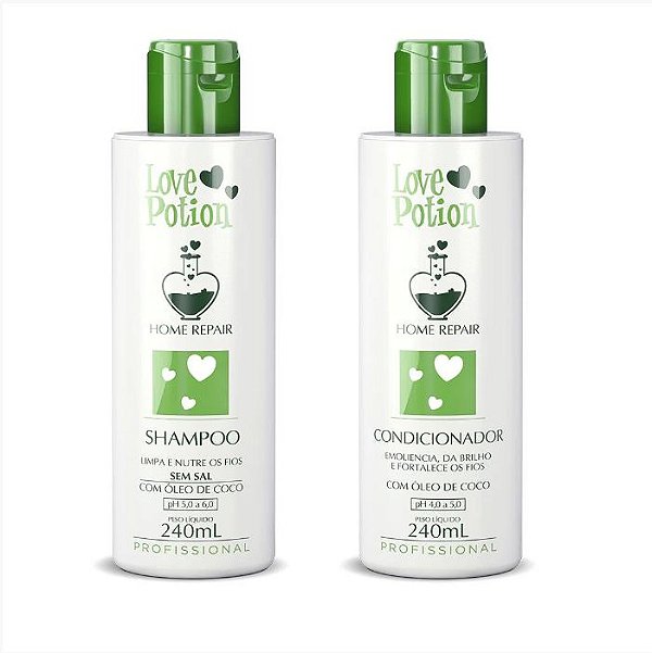 Shampoo e condicionador  óleo de coco love potion 2x250ml