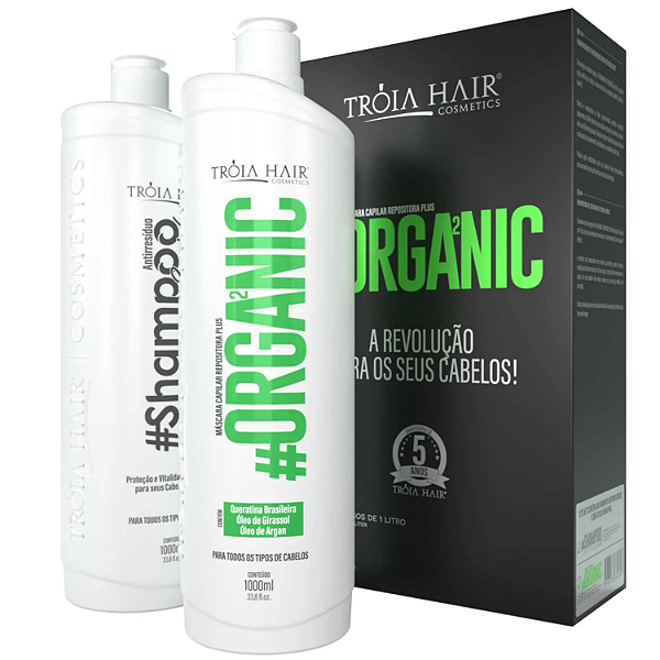 Escova Semi Definitiva Troia Hair Organic 2 X 1000ml