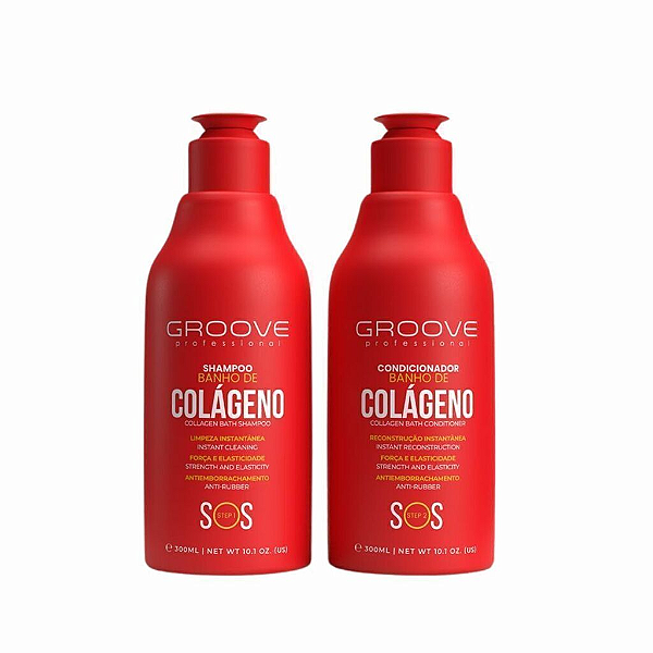 Kit Shampoo E Condicionador Sos Colágeno Groove 2x300ml