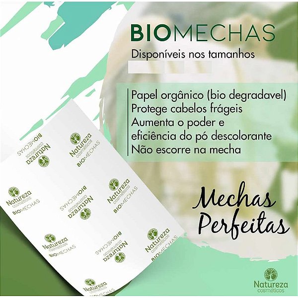 Papel Pra Mechas Biomechas Natureza Cosméticos 11x47cm