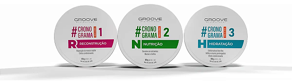 Kit Cronograma Capilar Groove Reconstrução + Nutrição + Hidratação
