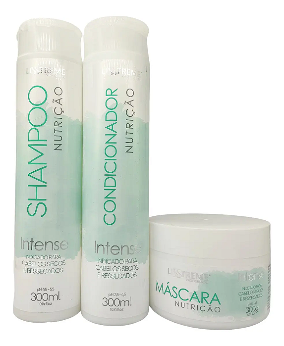 Kit Nutrição Lisstreme 300g Tratamentos Capilar Intense Eaê