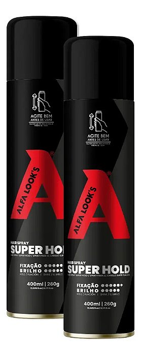 Hair Spray 400ml-260g Alfa Look's - 2 Unidades